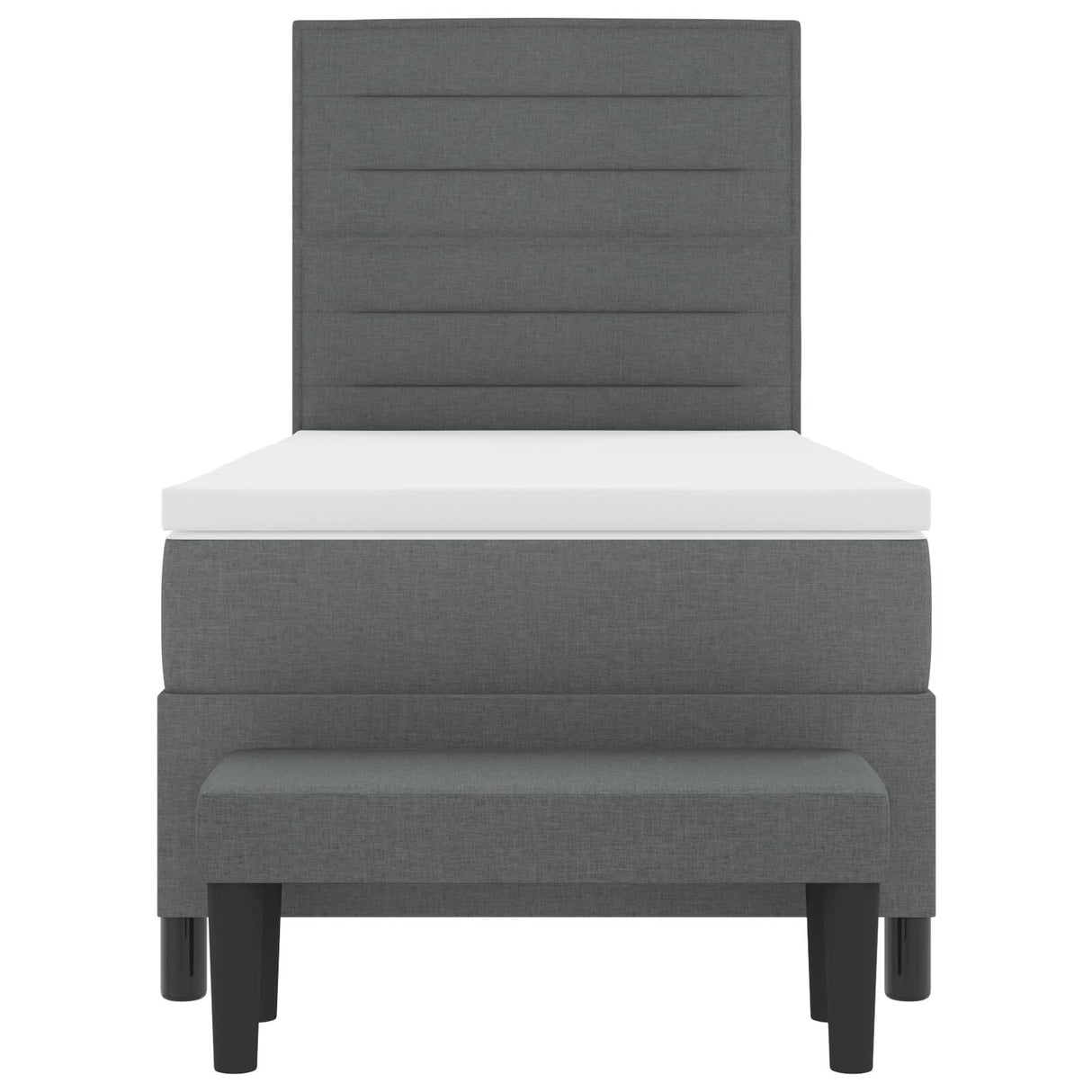 Boxspringbed met matras & bank Donkergrijs 90x190 cm Stof