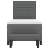 Boxspringbed met matras & bank Donkergrijs 90x190 cm Stof