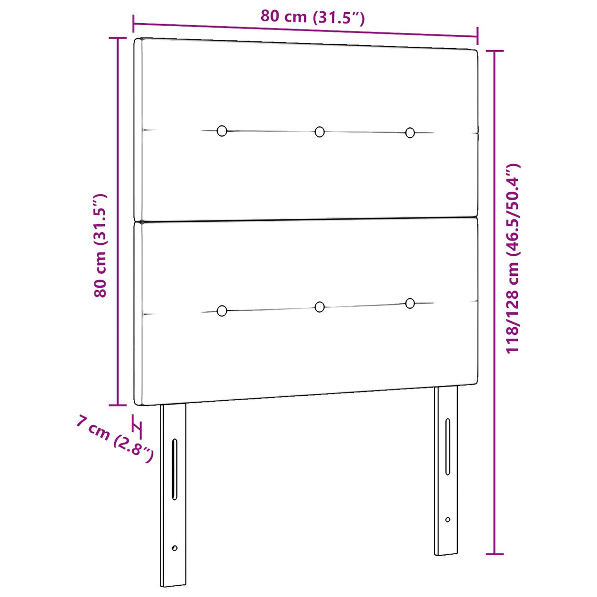 LED Hoofdeinde Lichtgrijs 80 cm Fluweel