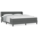 Boxspringbed met Matras Donkergrijs 180x200 cm Stof