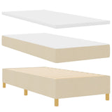 Boxspringbed met matras crème eenpersoons stof