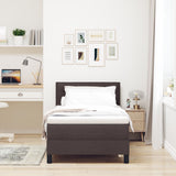 Bedframe met Matras Donkerbruin, Wit Stof 90 x 190 cm Bedframe