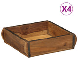 Dienbladen 4 stuks 31x29x10 cm Massief Hout Gerecycled