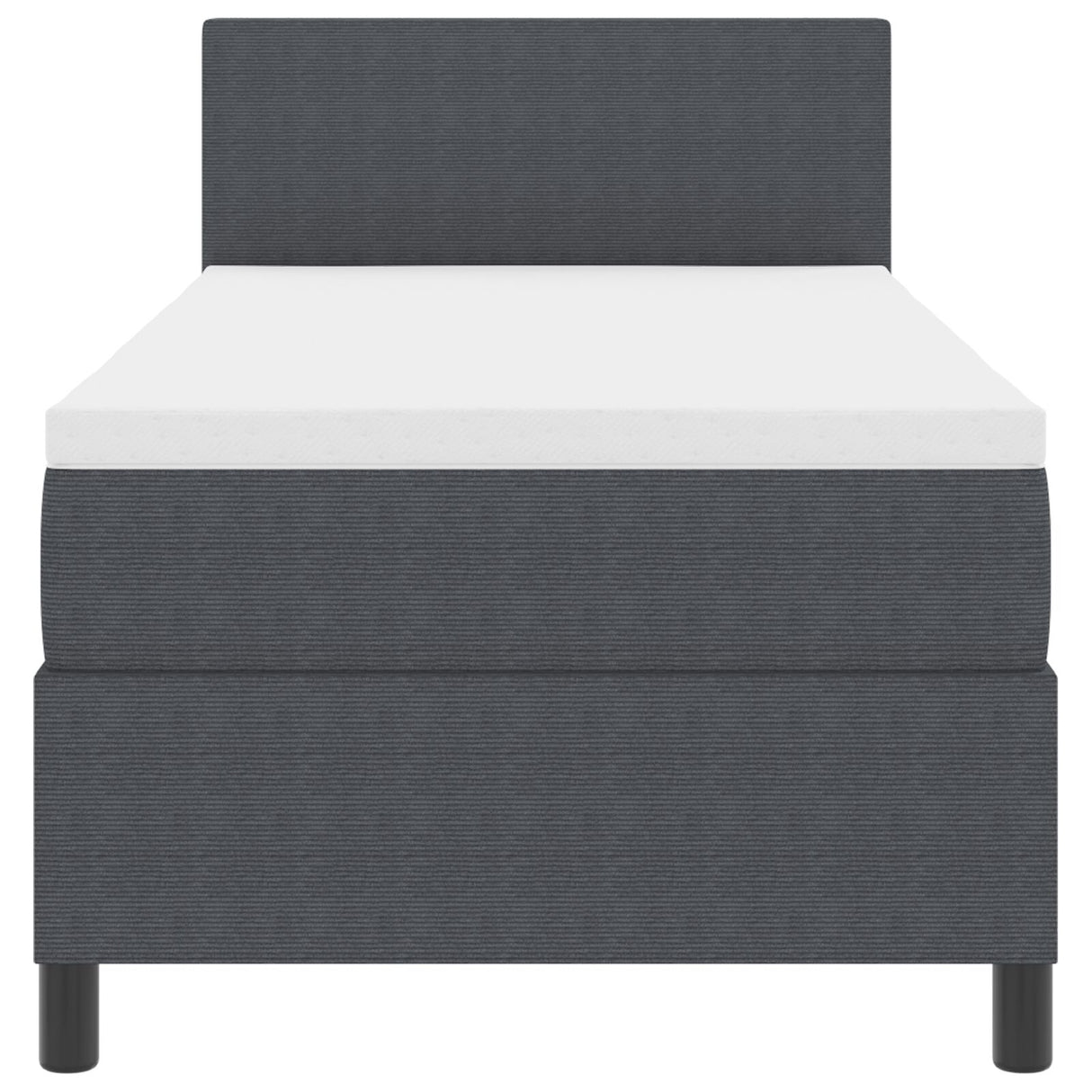Boxspringbed met Matras Donkergrijs 80x200 cm Corduroy Stof