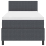 Boxspringbed met Matras Donkergrijs 80x200 cm Corduroy Stof