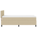 Boxspringbed met matras & LED licht groen grijs eenpersoons ribfluwelen stof