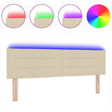 LED Hoofdbord Lijnen Ontwerp Crème 72 cm Stof