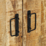 Schoenenkast Zwart 30x30x40 cm Massief Mangohout en Staal