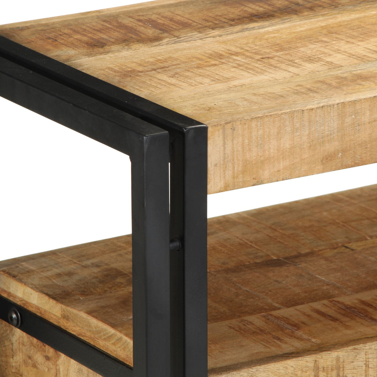 Eettafels Zwart 120x33x75 cm Massief Mango Hout en Metaal
