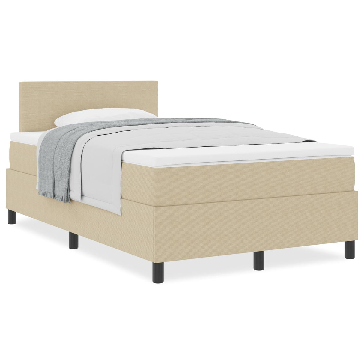 Boxspringbed met Matras Licht Groen Grijs Klein Dubbel Corduroy Stof