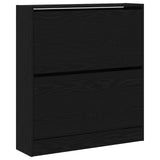 Schoenenkast met Flip Lade Zwart Eiken 80x21x87,5 cm