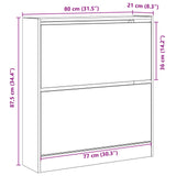 Schoenenkast met Flip Lade Oude Hout 80x21x87,5 cm