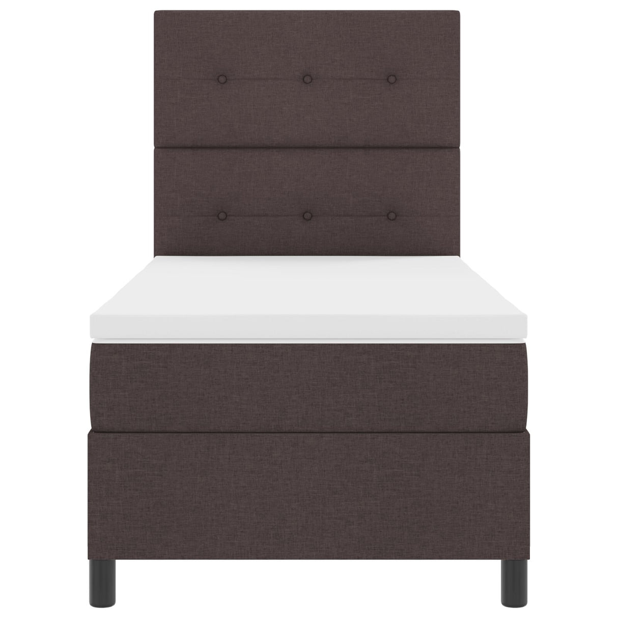Boxspringbed met Matras Donkerbruin Eenpersoons Stof