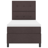 Boxspringbed met Matras Donkerbruin Eenpersoons Stof