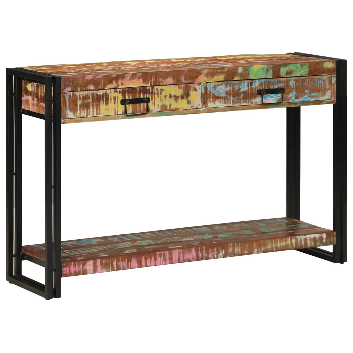 Console Tafel Meerkleurig 120x33x75 cm Massief Hout Gerecycled