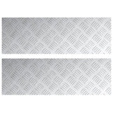 Aluminium checkerplaten 2 stuks anti-slip 75x25 cm