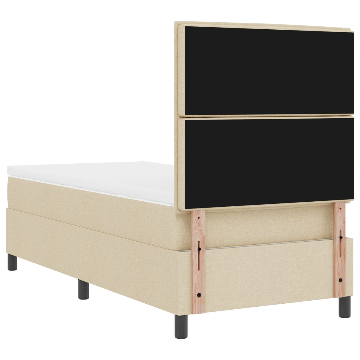 Boxspringbed met Matras Crème Eenpersoons Stof