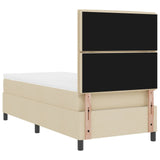 Boxspringbed met Matras Crème Eenpersoons Stof