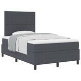 Boxspring Bed met Matras Donkergrijs Klein Tweepersoons Corduroy Stof