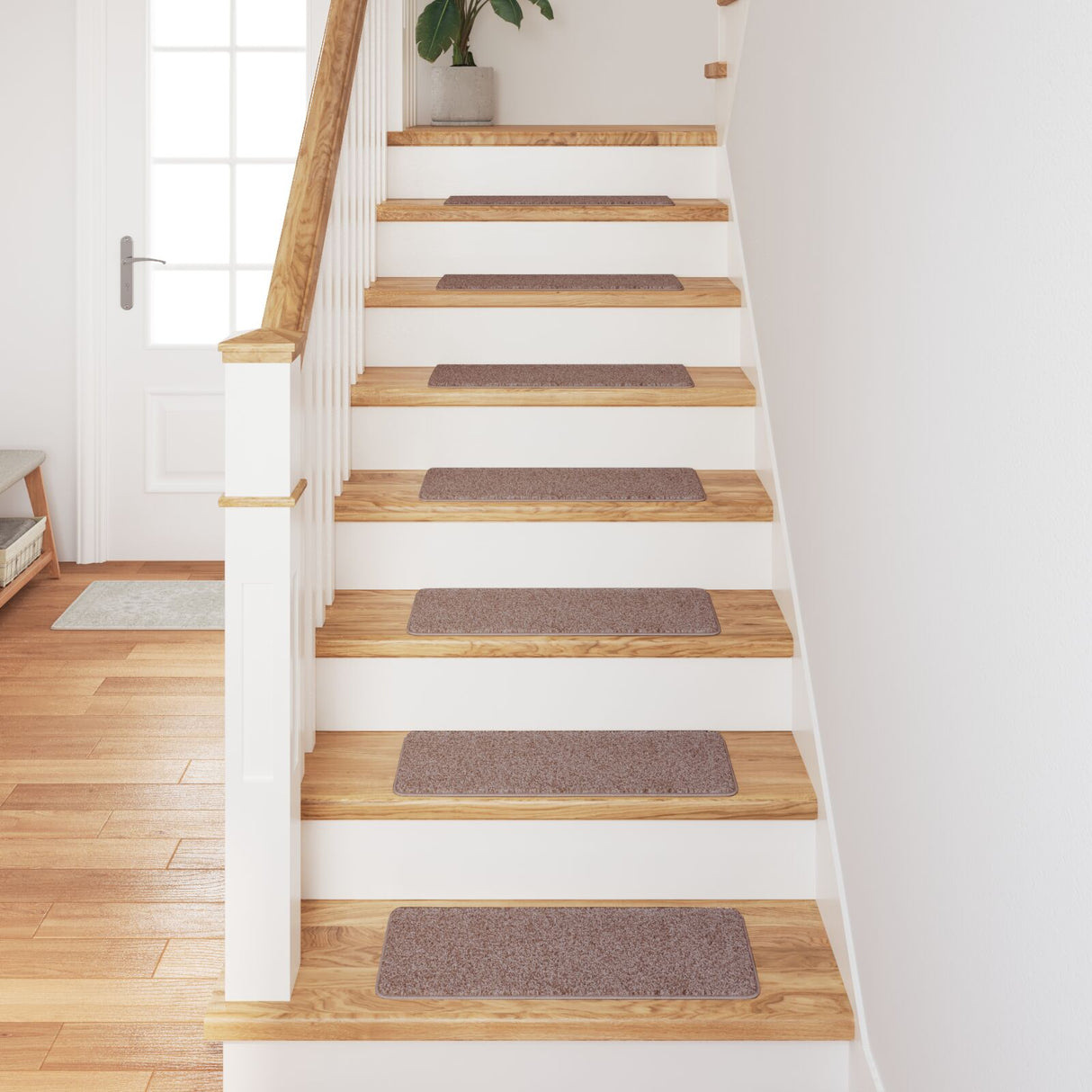 Trapmatten met latex rug Lichtbruin 25x60 cm
