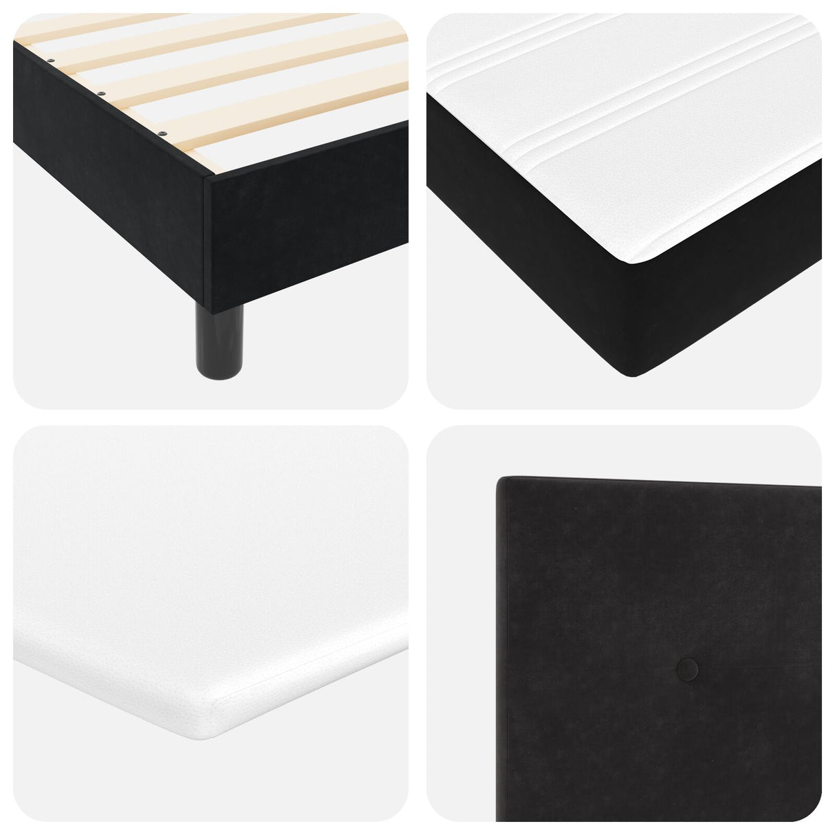 Boxspring Bed met Matras Zwart 80x200 cm Fluweel