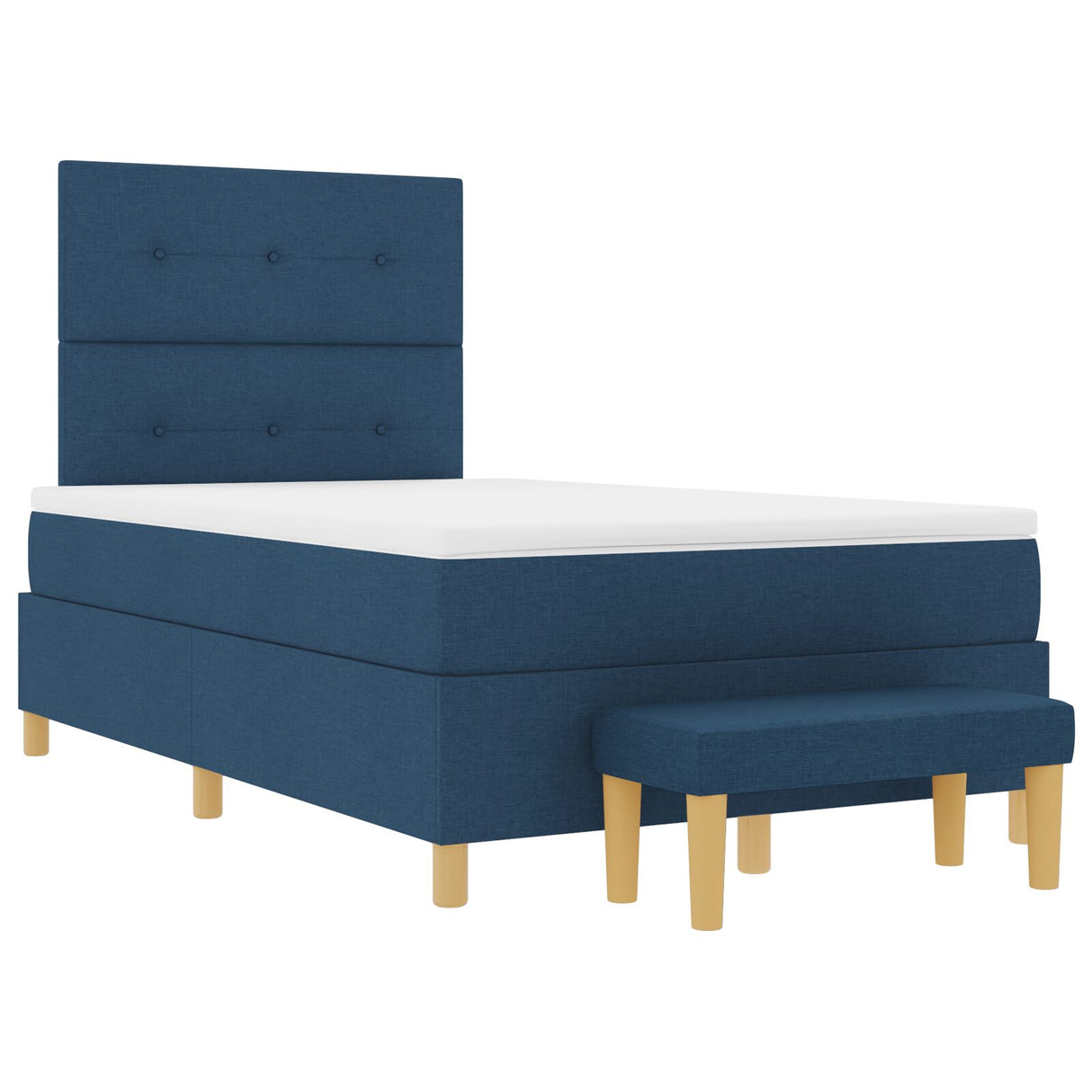 Boxspring Bed met Matras & Bank Blauw 120x190 cm Stof