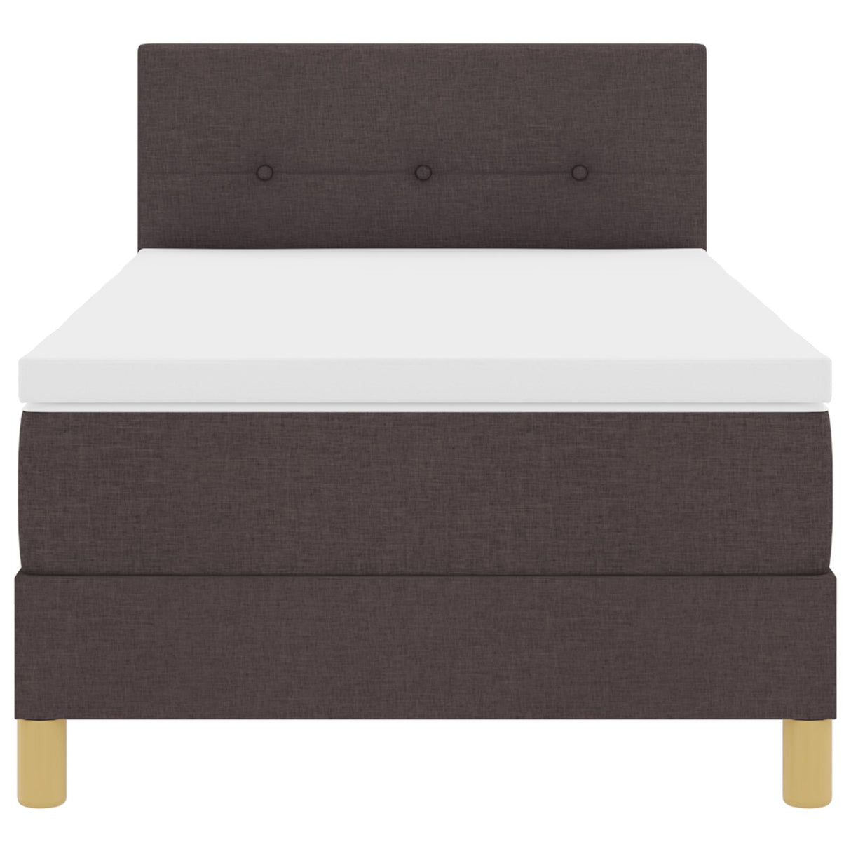 Boxspring Bed met Matras & LED Donkerbruin 90x190 cm Stof
