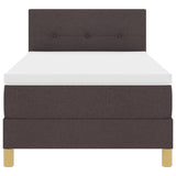 Boxspring Bed met Matras & LED Donkerbruin 90x190 cm Stof