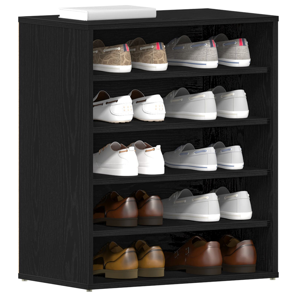 Schoenenkast Zwart Eiken 60x35x70 cm Geengineerd Hout