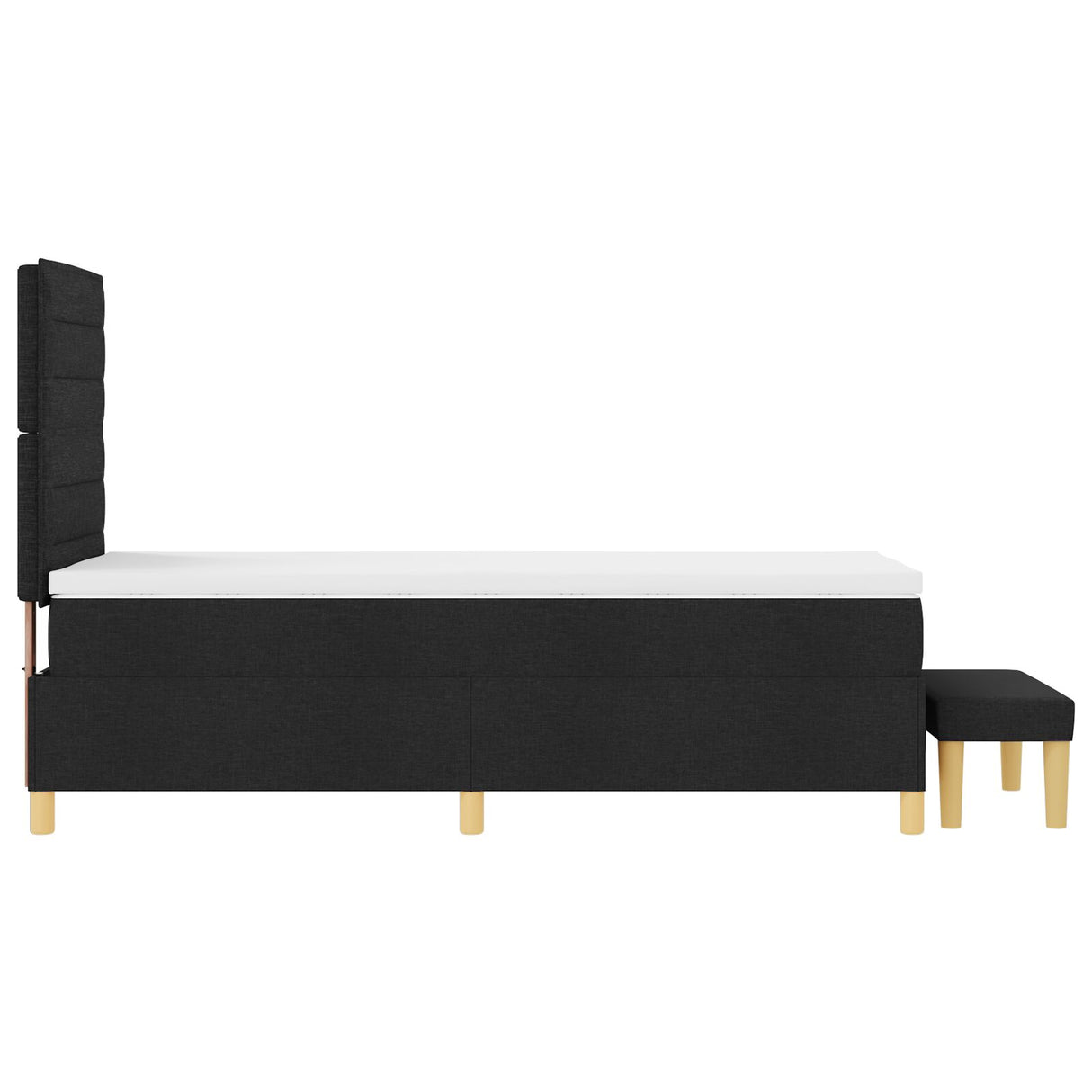 Bedframe met Matras Set van 2 Zwart Stof 90 x 190 cm Bedframe