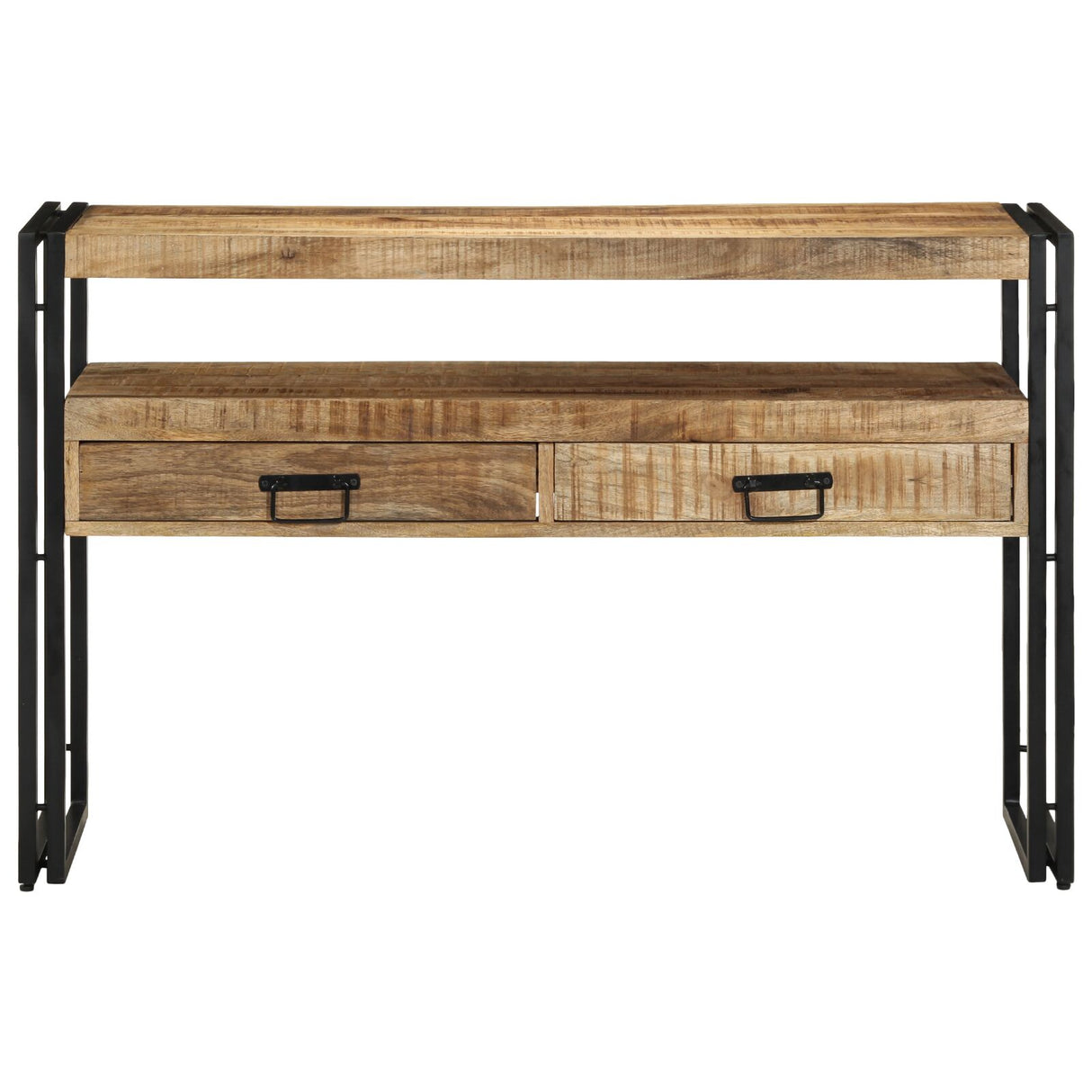 Eettafels Zwart 120x33x75 cm Massief Mango Hout en Metaal