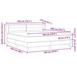 Boxspringbed met Matras Donkergrijs 180x200 cm Stof