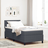Boxspringbed met Matras Donkergrijs 80x200 cm Corduroy Stof