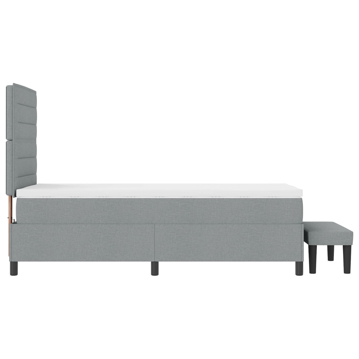 Boxspringbed met Matras & Bank Lichtgrijs 80x200 cm Stof