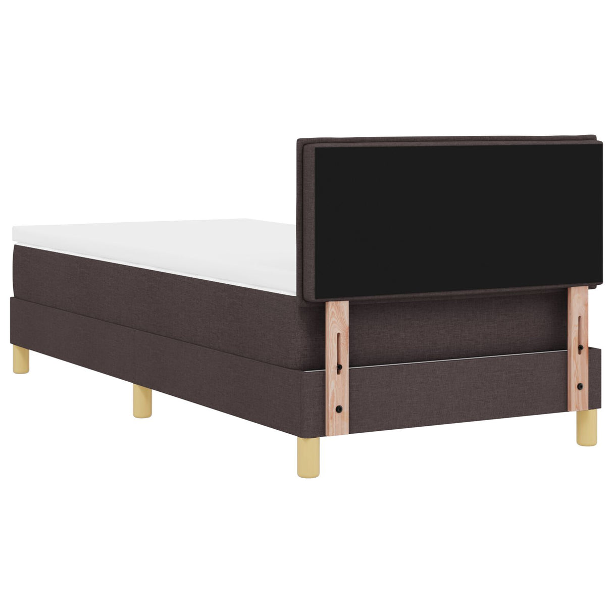 Boxspringbed met Matras & LED Donkerbruin 90x190 cm Stof