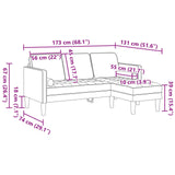 L-vormige Bank Set van 2 Donkergrijs Polyester