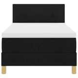boxspring bed met matras zwart 80x200 cm stof