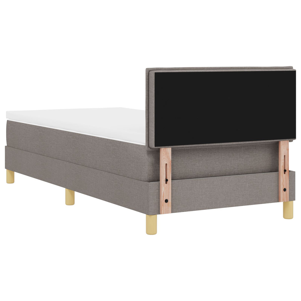 Boxspringbed met Matras & LED Taupe 90x190 cm Stof