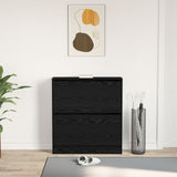 Schoenenkast met Flip Lade Zwart Eiken 80x21x87,5 cm
