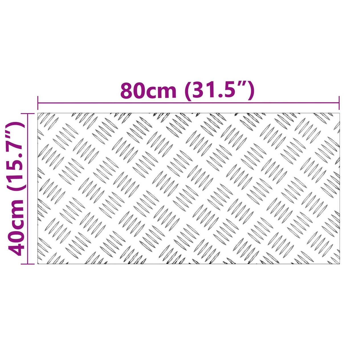 Aluminium Checker Platen 4 st Anti-Slip 80x40 cm