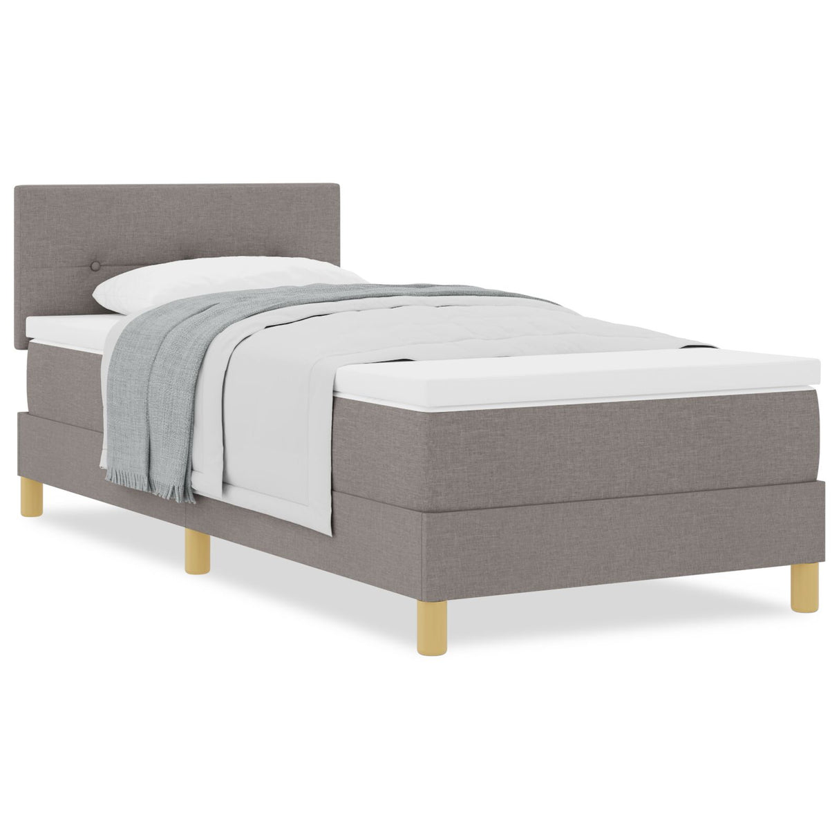 Boxspringbed met Matras Taupe 80x200 cm Stof
