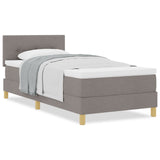 Boxspringbed met Matras Taupe 80x200 cm Stof
