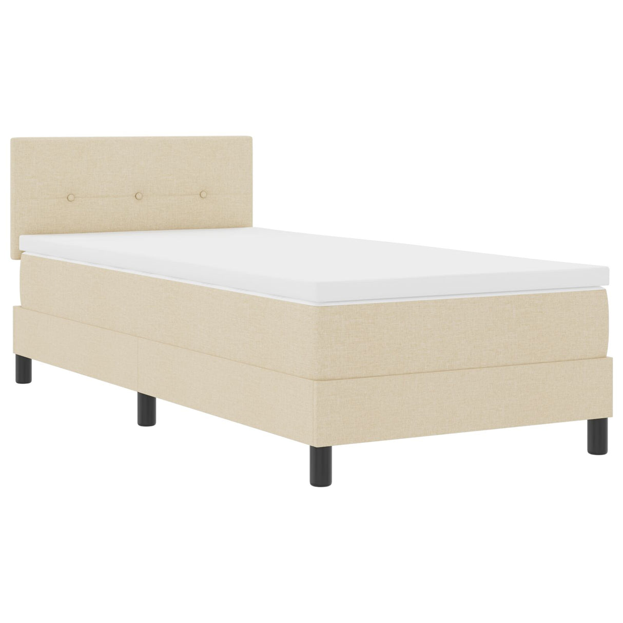 Bedframe met Matras Beige Stof 90 x 190 cm Bed Matras