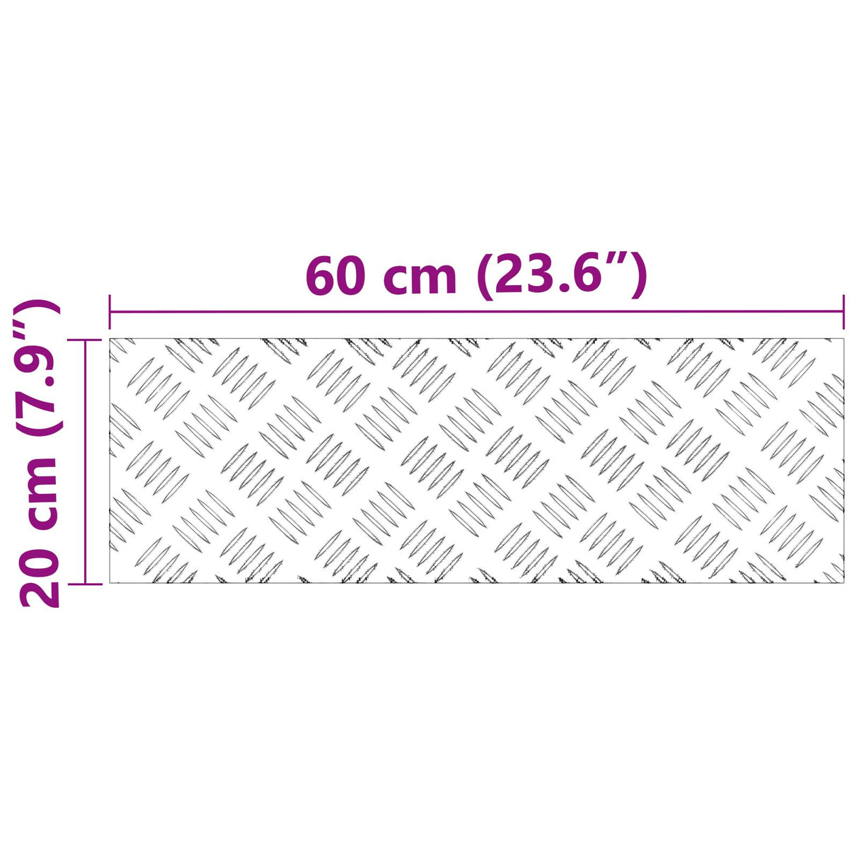 Aluminium Checker Platen 4 stuks Anti-Slip 60x20 cm