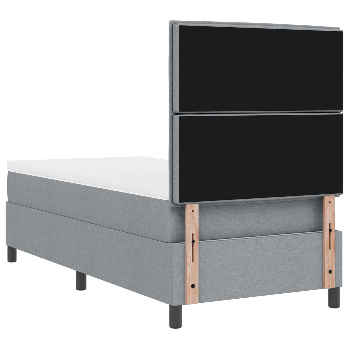Boxspringbed met Matras Lichtgrijs 80x200 cm Stof