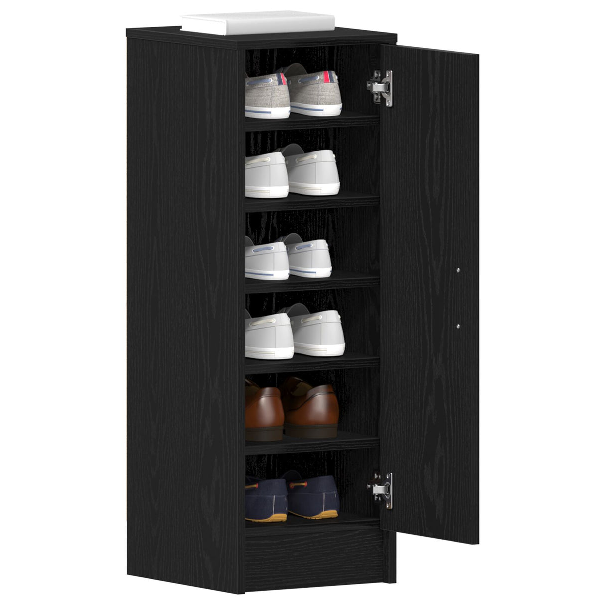 Schoenenkast Zwart Eiken 32x35x92 cm Bewerkt Hout