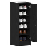 Schoenenkast Zwart Eiken 32x35x92 cm Bewerkt Hout