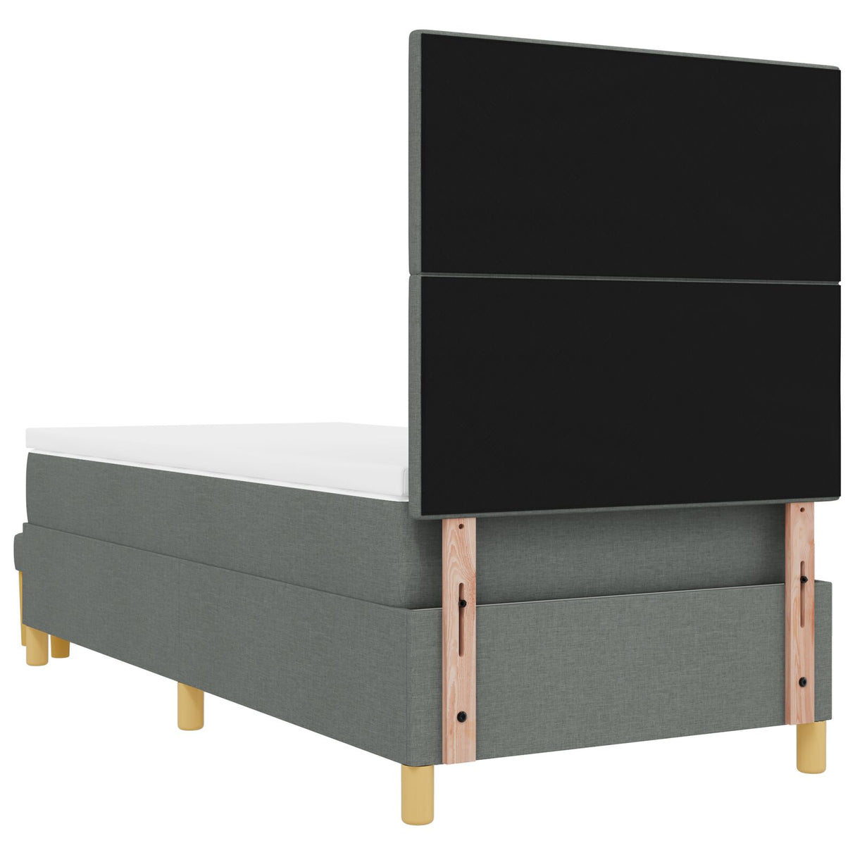 Boxspringbed met Matras & Bank Donkergrijs 80x200 cm Stof