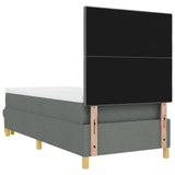 Boxspringbed met Matras & Bank Donkergrijs 80x200 cm Stof