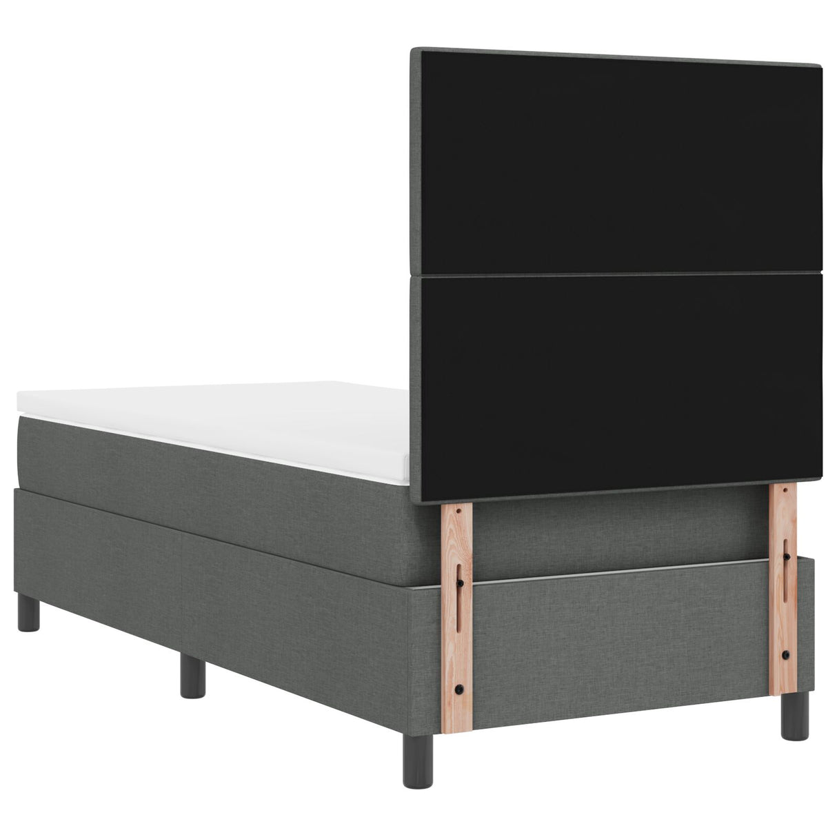 Boxspringbed met Matras Donkergrijs Eenpersoons Stof